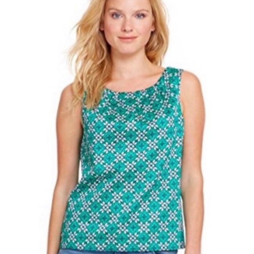 Vineyard Vines Magnolia Print Tie Back Tank Green